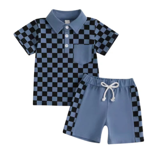 Blue checkered set